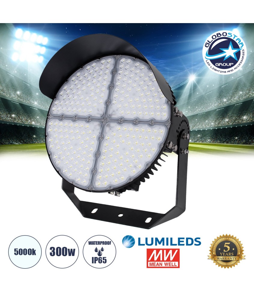 GloboStar® CYCLOP 90106 LED Προβολέας Γηπέδου 300W 48000LM 60° AC 100-277V IP65 - Ψυχρό Λευκό 5000K - MeanWell Driver & LumiLEDs Chip - 5 Years Warranty